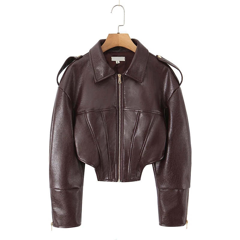 YENKYE American Retro Short Faux Leather Jacket Cool Girls Front Zipper Lapel Collar Motorcycle Coat
YENKYE American Retro Short Faux Leather Jacket Cool Girls Front Zipper Lapel Collar Motorcycle Coat