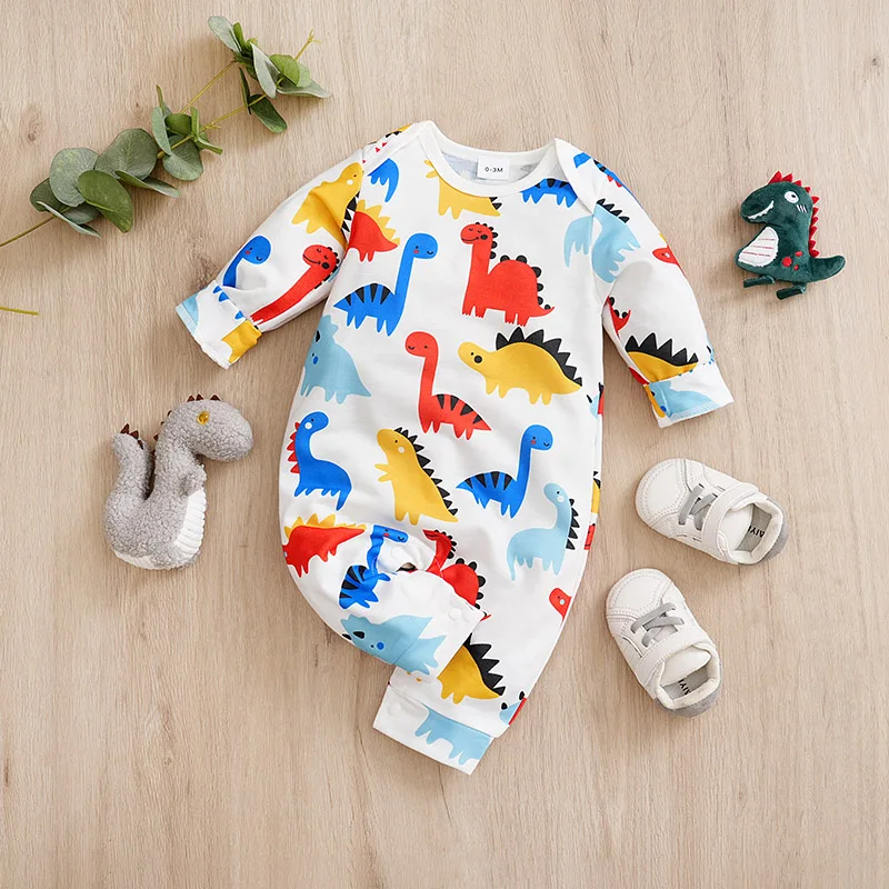 Newborn Clothes Cartoon Dinosaur Full Print Comfortable And Soft 0-18 Boys And Girls Spring AndAutumn Long Sleeved Baby Jumpsuit
Newborn Clothes Cartoon Dinosaur Full Print Comfortable And Soft 0-18 Boys And Girls Spring AndAutumn Long Sleeved Baby Jumpsuit