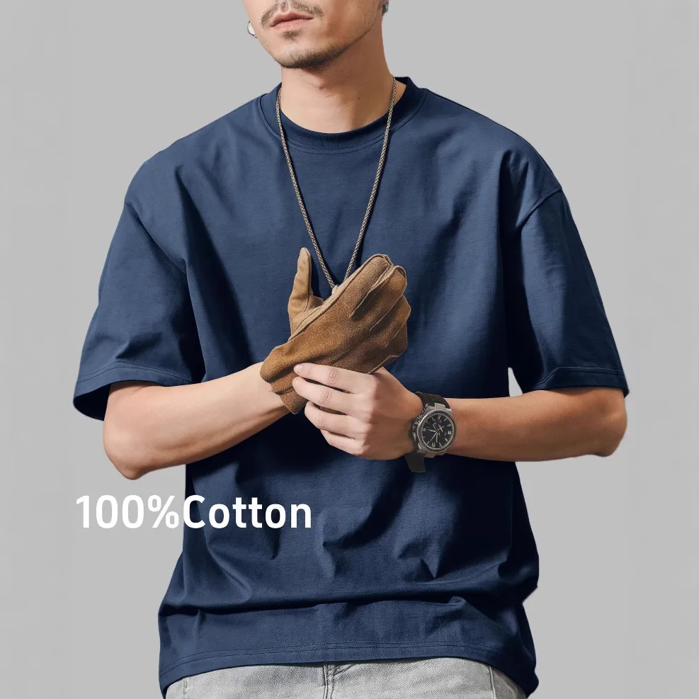 Men's Short-sleeved T-shirt 300g Heavy 2025 Summer New Pure Cotton Loose Casual Solid Color Round Neck Bottoming Tees for Male
Men's Short-sleeved T-shirt 300g Heavy 2025 Summer New Pure Cotton Loose Casual Solid Color Round Neck Bottoming Tees for Male