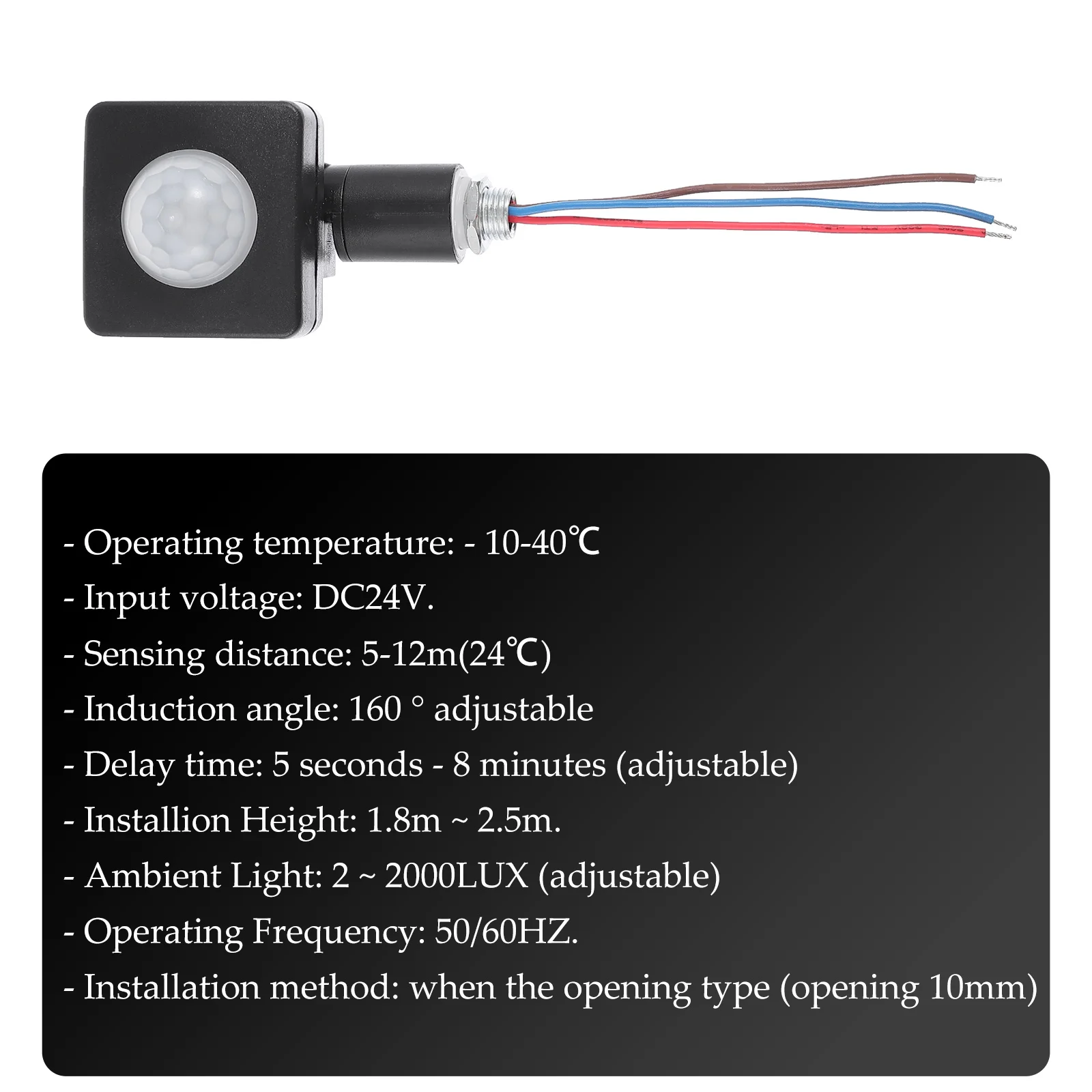 Infrared Motion Wall Light Smart Sensor Adjustable Sensitivity 160 Degree 1.8-2.5M Range Auto
Infrared Motion Wall Light Smart Sensor Adjustable Sensitivity 160 Degree 1.8-2.5M Range Auto