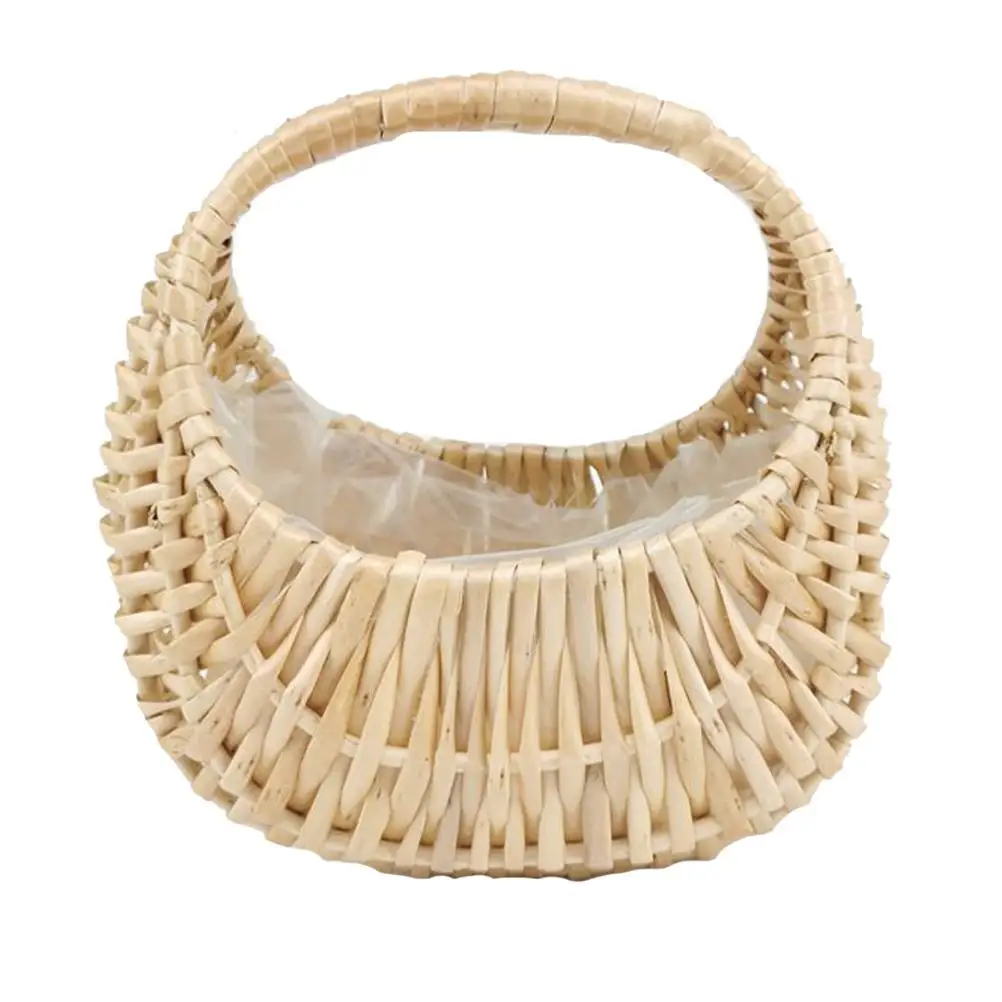 Decorate Hand-woven Flower Basket Bride Food Containers Wicker Rattan Fruit Organizer
Decorate Hand-woven Flower Basket Bride Food Containers Wicker Rattan Fruit Organizer
