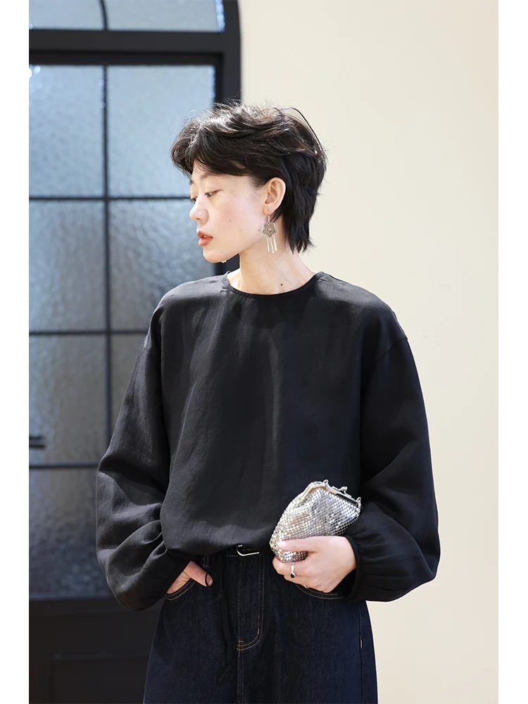 Ele Bla Loose round Ne Long Sve Linen irt Women's Dstring Top Casual Spring Summer New Sle Comfortable Fit
Ele Bla Loose round Ne Long Sve Linen irt Women's Dstring Top Casual Spring Summer New Sle Comfortable Fit