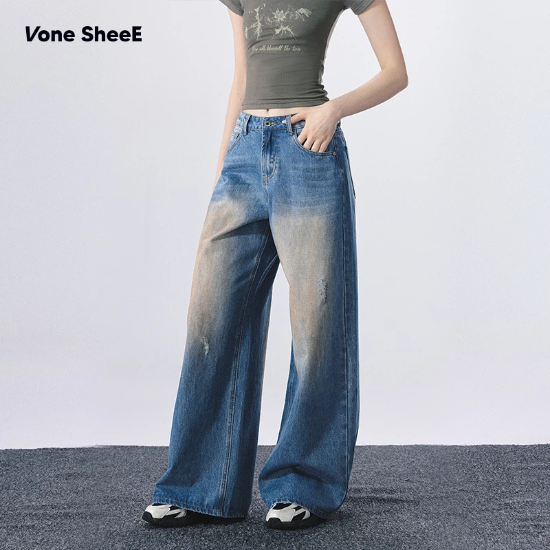 Washed Denim Wide Leg Pants Women's Summer Loose Hot Girl Vintage Style Natural Waist Zipper Fly Versatile All Seasons Jeans
Washed Denim Wide Leg Pants Women's Summer Loose Hot Girl Vintage Style Natural Waist Zipper Fly Versatile All Seasons Jeans