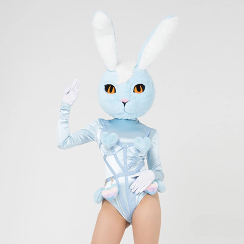 New Adult Nightclub Gogo Dance Performance Stage Costume Rabbit Helmet Blue Bodysuit Pole Dance Costume Rave Outfit VDB5083
New Adult Nightclub Gogo Dance Performance Stage Costume Rabbit Helmet Blue Bodysuit Pole Dance Costume Rave Outfit VDB5083