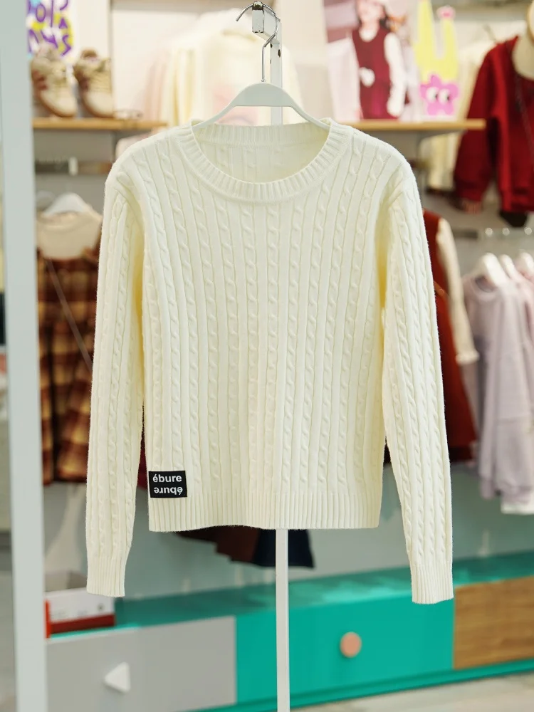 Простая вязаная круглая женская повседневная одежда Ne Base irt, модная корейская версия, цветная осенне-зимняя внутренняя одежда, пот...