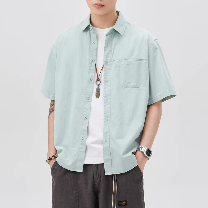 Vintage American Fashion Shirts for Men 2024 Summer Half Sleeve Casual Loose 100% Cotton Workwear Y2k Youth Male Tops Plus Size
Vintage American Fashion Shirts for Men 2024 Summer Half Sleeve Casual Loose 100% Cotton Workwear Y2k Youth Male Tops Plus Size