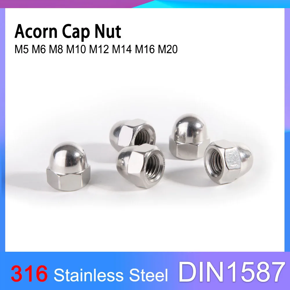 10pcs DIN1587 316 Stainless Steel Acorn Nut Cover Hex Cap Nuts M5 M6 M8 M10 M12 M14 M16 M18 M20 Blind Nut
10pcs DIN1587 316 Stainless Steel Acorn Nut Cover Hex Cap Nuts M5 M6 M8 M10 M12 M14 M16 M18 M20 Blind Nut