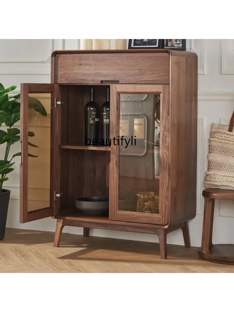 FBlack Walnut Wooden Liquor Cabinet Living Room Solid Wood Display Cabinet Made of GlassAA
FBlack Walnut Wooden Liquor Cabinet Living Room Solid Wood Display Cabinet Made of GlassAA