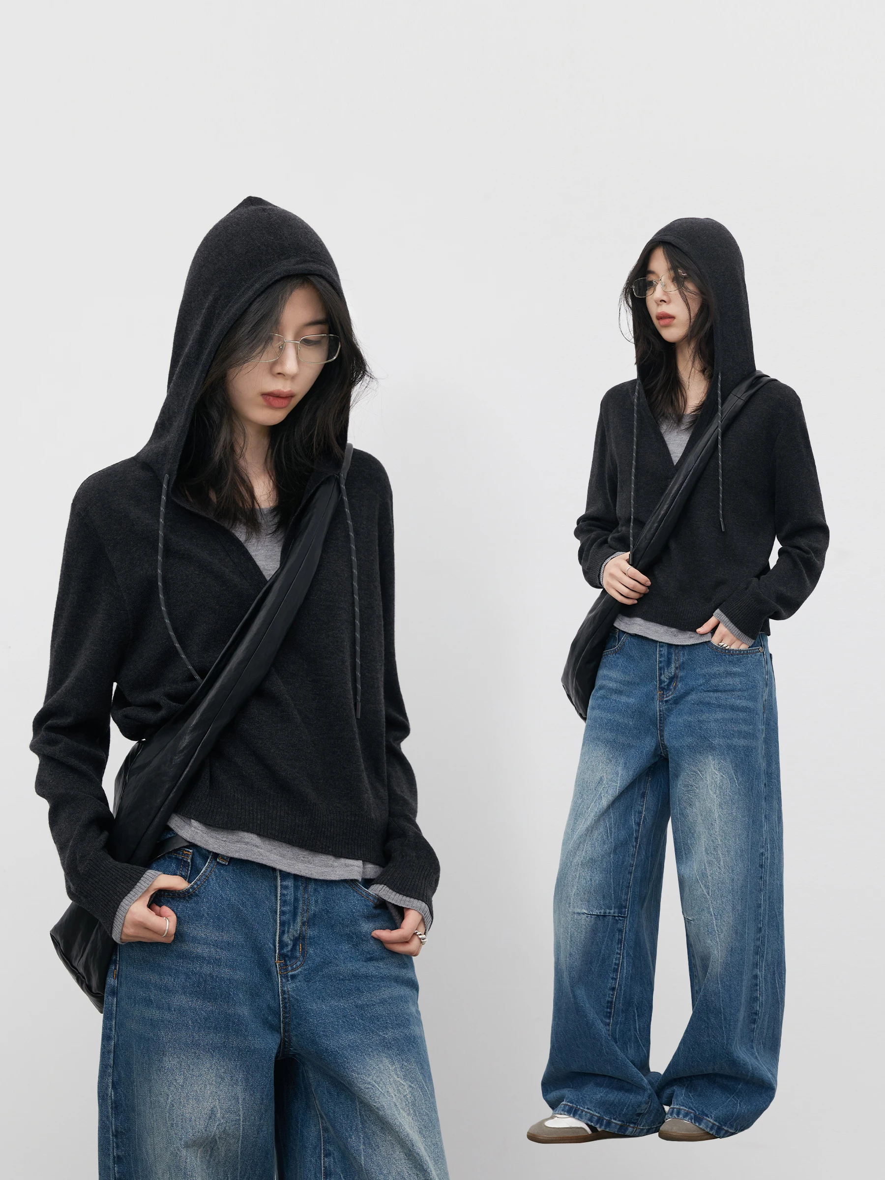 Casual Chic VEN Early Spring Knitted Hat Women's Sweater Color Blo Long Sve Loose Fit Hoodie Fake Two-Piece Sle
Casual Chic VEN Early Spring Knitted Hat Women's Sweater Color Blo Long Sve Loose Fit Hoodie Fake Two-Piece Sle