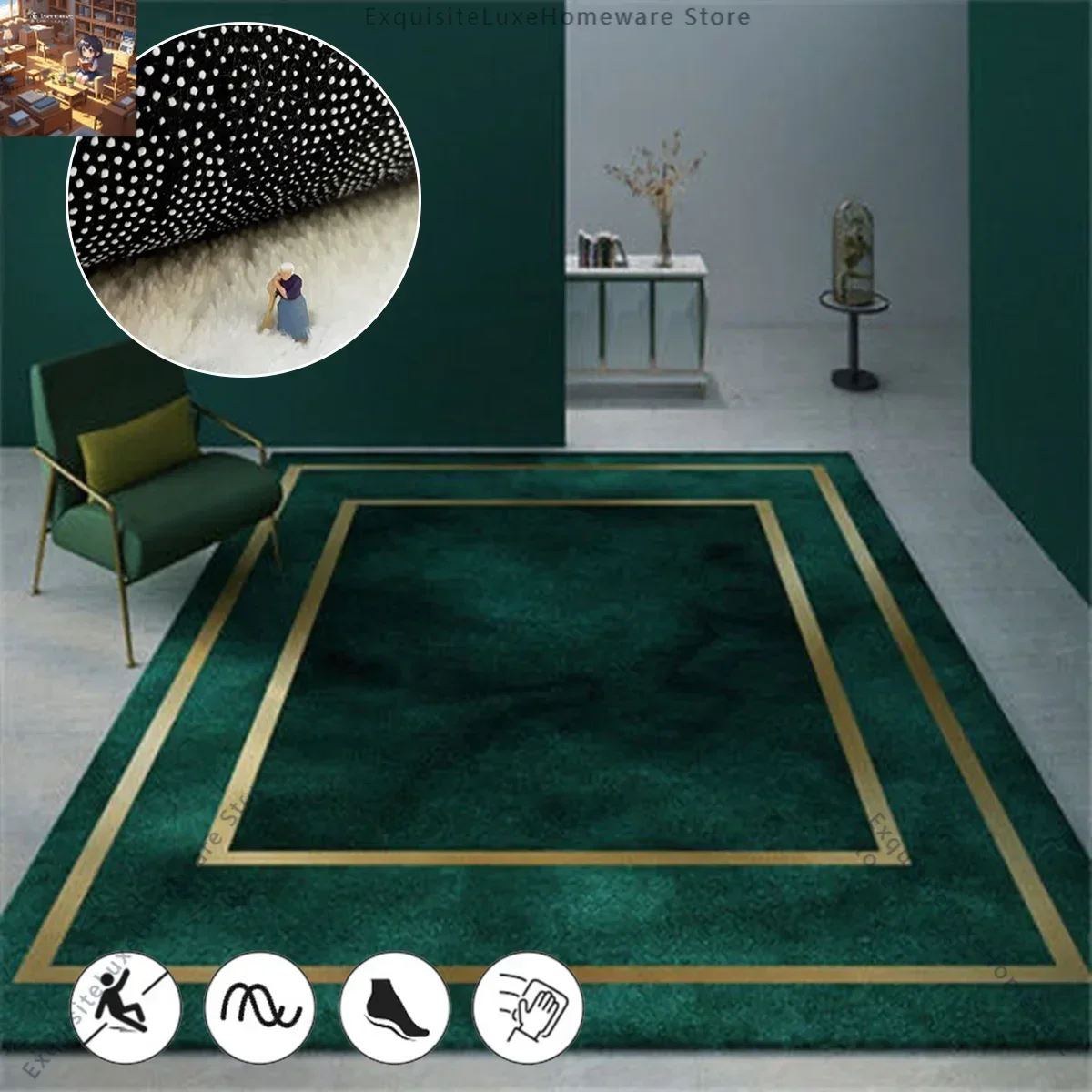 Light Luxury Dark Green Carpets Living Room Decoration Home Large Area Rug Lounge Carpet Bedroom Decor Rugs Entrance Door Mat
Light Luxury Dark Green Carpets Living Room Decoration Home Large Area Rug Lounge Carpet Bedroom Decor Rugs Entrance Door Mat