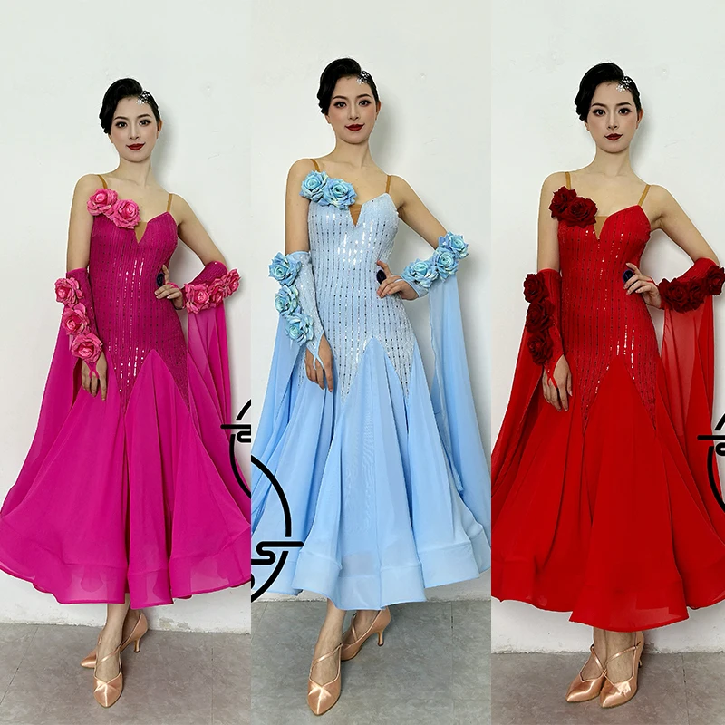 New High End Waltz Dance Costumes Ballroom Dance Competition Dress Flowers Sequin Long Dress Prom Performance Clothing BL17908
New High End Waltz Dance Costumes Ballroom Dance Competition Dress Flowers Sequin Long Dress Prom Performance Clothing BL17908
