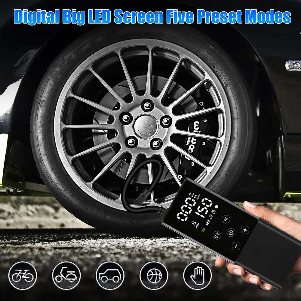 Car Tire Inflator Smart Digital Display Full-screen Touch Wireless Air Pump Electric Air Compressor With Led Light
Car Tire Inflator Smart Digital Display Full-screen Touch Wireless Air Pump Electric Air Compressor With Led Light
