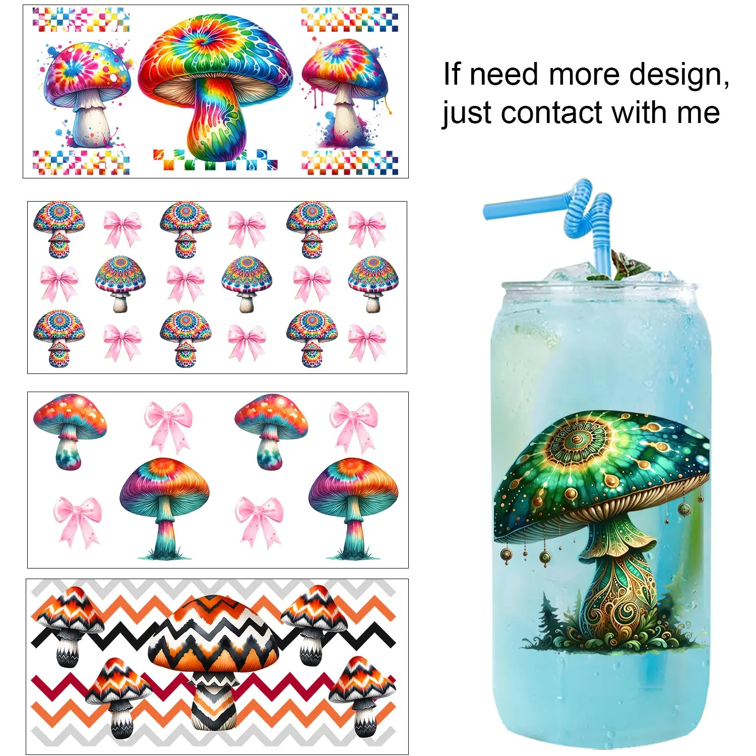 Psychedelic Vibe Mushroom easy peel waterproof DIY Decals 3D transfers uvdtf stickers 16oz uv dtf cup wraps for Libbey Glasses
Psychedelic Vibe Mushroom easy peel waterproof DIY Decals 3D transfers uvdtf stickers 16oz uv dtf cup wraps for Libbey Glasses