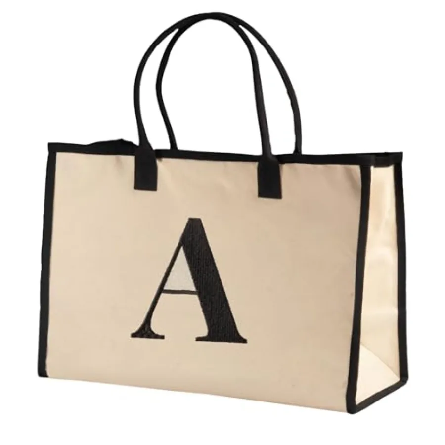 Salt Earth Personalized Initial Tote Bag for Women, Large Beach Grocery Utility Tote, Custom Monogram Shopping Bag
Salt Earth Personalized Initial Tote Bag for Women, Large Beach Grocery Utility Tote, Custom Monogram Shopping Bag