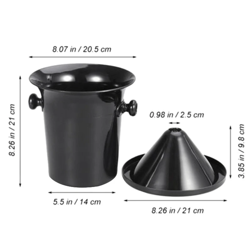 A47U Wine Dump Black Plastic Wine Spittoon - Standard Size with Black Funnel Champagne Bucket
A47U Wine Dump Black Plastic Wine Spittoon - Standard Size with Black Funnel Champagne Bucket