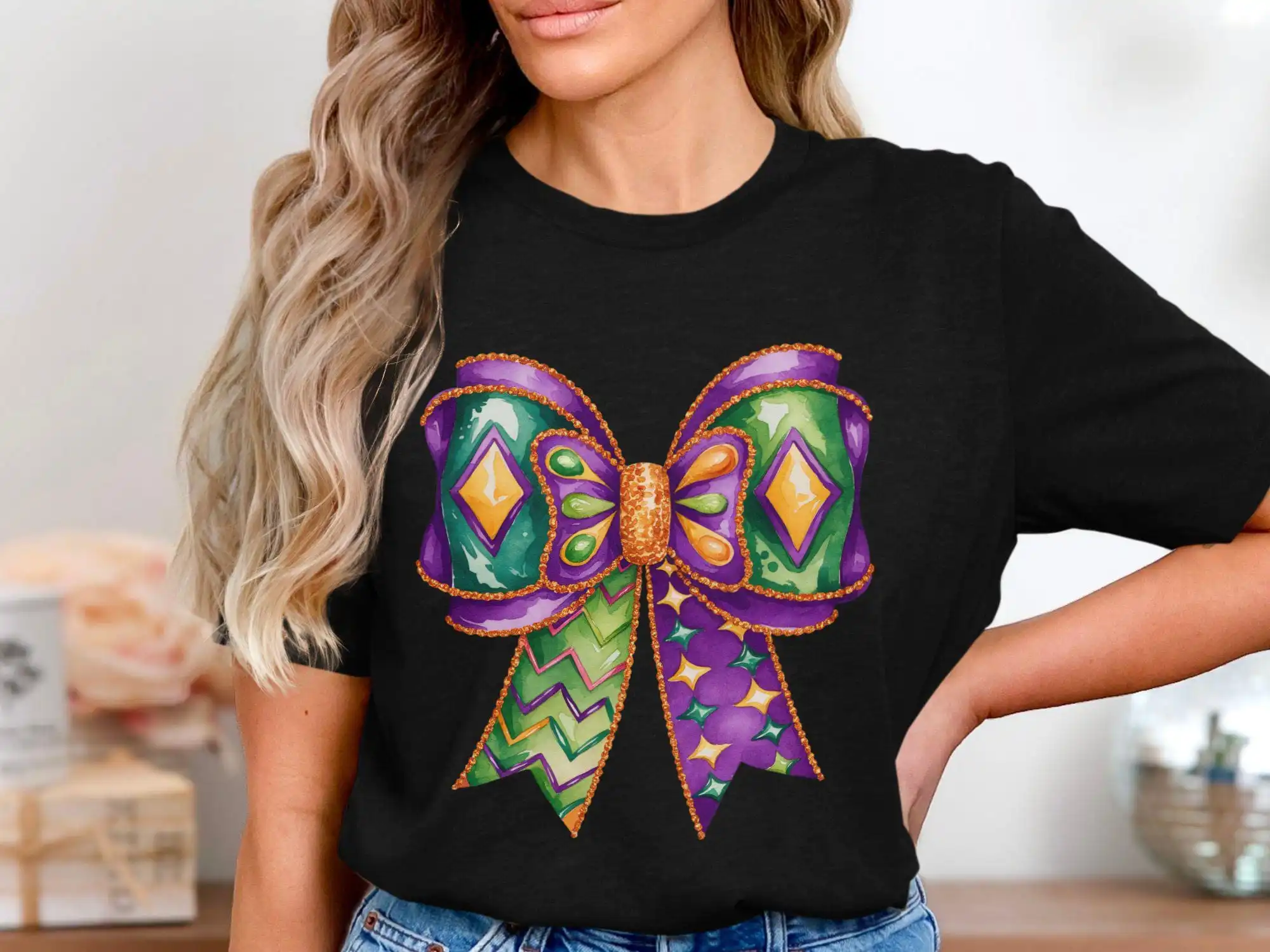 Mardi Gras T Shirt Colorful Bow Design Perfect for Family and Friends Unique Festive Vibrant Outfit Idea
Mardi Gras T Shirt Colorful Bow Design Perfect for Family and Friends Unique Festive Vibrant Outfit Idea