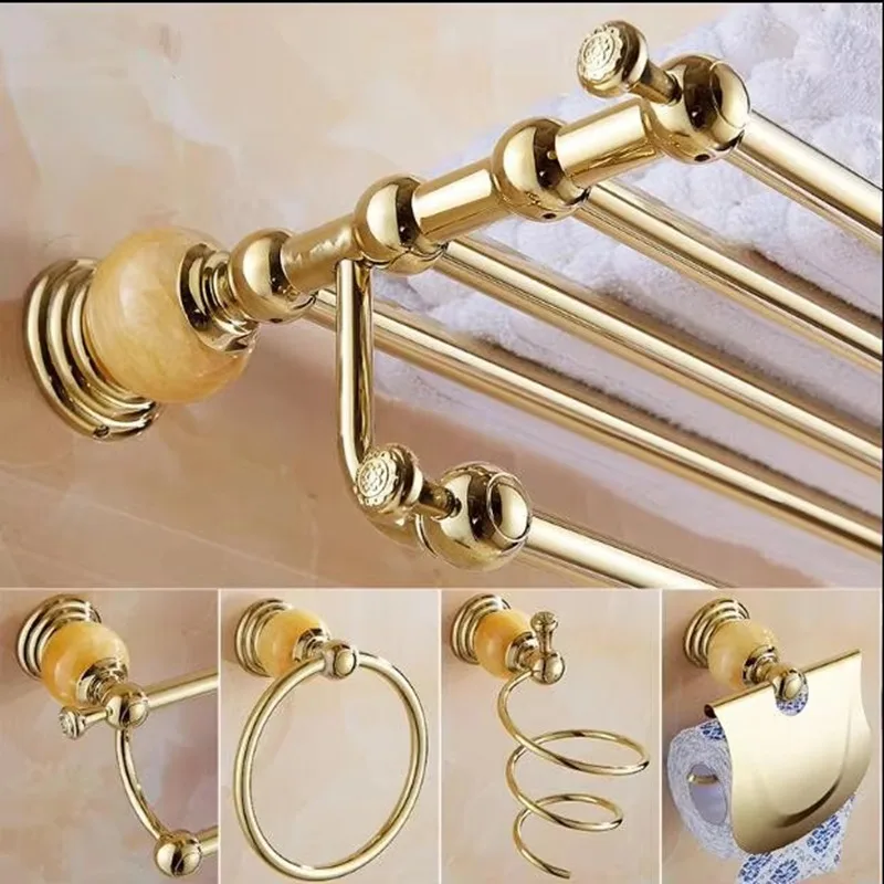 New brass and Jade Gold Bathroom Accessories Set,Paper Holder,Towel Bar,Soap basket,towel rack,towel ring, bathroom Hardware set
New brass and Jade Gold Bathroom Accessories Set,Paper Holder,Towel Bar,Soap basket,towel rack,towel ring, bathroom Hardware set