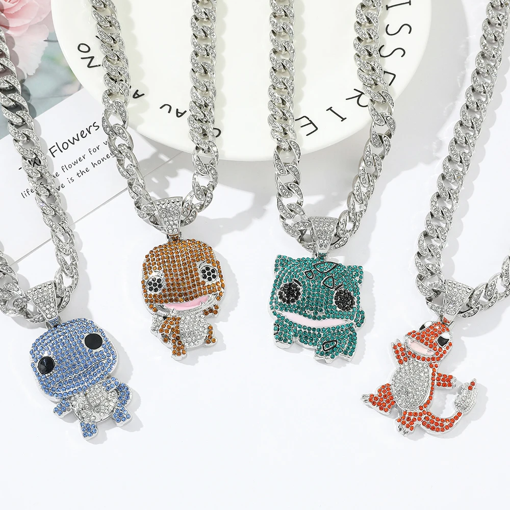 Hip-Hop Style Rhinestone Necklace Cute Cartoon Figure Personalized Jewelry Accessory for Women And Men Gift Idea
Hip-Hop Style Rhinestone Necklace Cute Cartoon Figure Personalized Jewelry Accessory for Women And Men Gift Idea