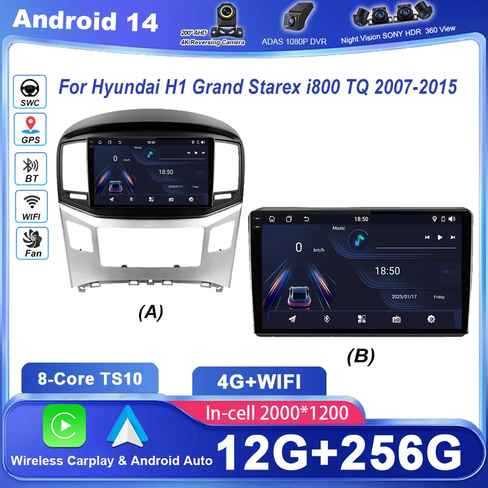 Android 14 радио стерео для Hyundai H1 Grand Starex i800 TQ 2007-2015 авто мультимедийный плеер навигационный головное устройство QLED экран 4G
Android 14 радио стерео для Hyundai H1 Grand Starex i800 TQ 2007-2015 авто мультимедийный плеер навигационный головное устройство QLED экран 4G