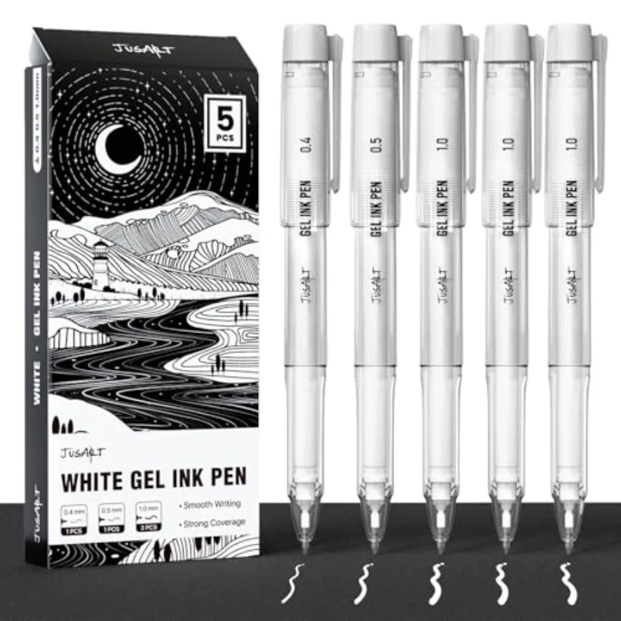 Gel Pens with 0.4mm, 0.5mm and 1.0mm Assorted Tips, Opaque Ink Pens for Black Paper, Drawing, Journaling and DIY Crafts, Ideal
Gel Pens with 0.4mm, 0.5mm and 1.0mm Assorted Tips, Opaque Ink Pens for Black Paper, Drawing, Journaling and DIY Crafts, Ideal