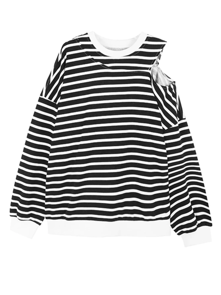 Khaki Striped Off Shoulder Sweatshirt New Round Neck Long Sleeve Women Big Size Fashion Tide Spring Autumn X782
Khaki Striped Off Shoulder Sweatshirt New Round Neck Long Sleeve Women Big Size Fashion Tide Spring Autumn X782
