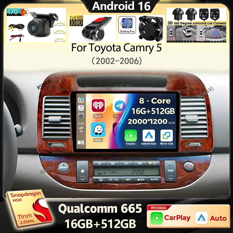 Android 16 Carplay Car Radio For Toyota Camry 5 2002 2003 2004 2005 2006 Multimedia Video Player GPS Navigation 2 Din DVD Stereo
Android 16 Carplay Car Radio For Toyota Camry 5 2002 2003 2004 2005 2006 Multimedia Video Player GPS Navigation 2 Din DVD Stereo