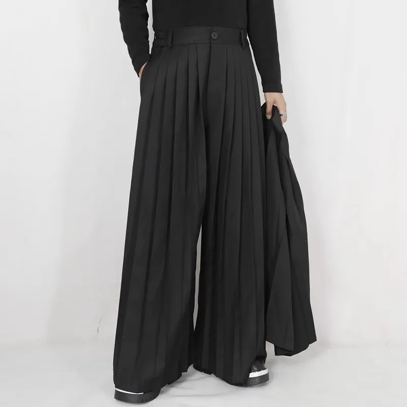 Original new casual men's loose wide-leg trousers with pleats detachable plate-size culottes
Original new casual men's loose wide-leg trousers with pleats detachable plate-size culottes