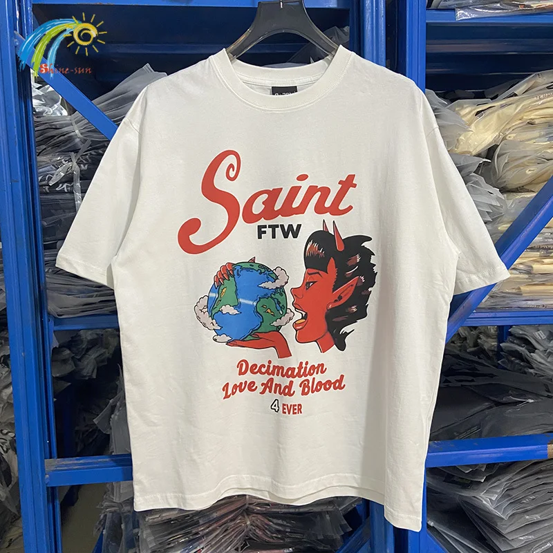 Футболка High Street Red Devil с буквенным принтом и логотипом Saint, хлопковая винтажная белая свободная футболка высокого качества для мужчин и женщин, футболка унисекс
Футболка High Street Red Devil с буквенным принтом и логотипом Saint, хлопковая винтажная белая свободная футболка высокого качества для мужчин и женщин, футболка унисекс