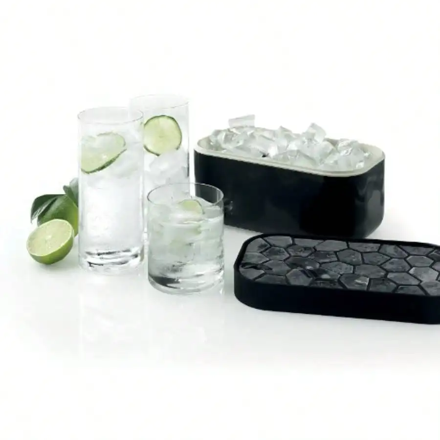 Lékué Ice Box Black Ice Cube Tray For Freezer With Lid And Bin Made With 100 Percent Platinum Silicone Elegant And Retro Style Ice Cubes For Cocktails Ice Tea And Coffee And More
Lékué Ice Box Black Ice Cube Tray For Freezer With Lid And Bin Made With 100 Percent Platinum Silicone Elegant And Retro Style Ice Cubes For Cocktails Ice Tea And Coffee And More
