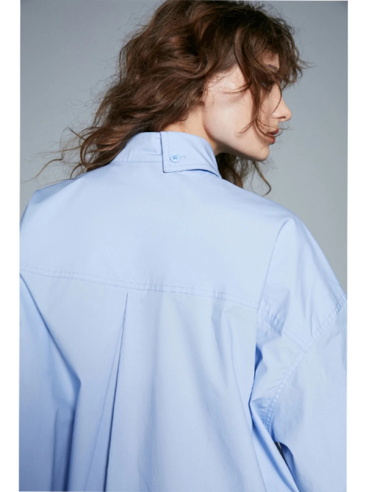 Loose Fit Pure Cotton Blue irt Women's Asymmetric Long Sve oulder Drop Cuff Button down Casual Faion Winter Collection
Loose Fit Pure Cotton Blue irt Women's Asymmetric Long Sve oulder Drop Cuff Button down Casual Faion Winter Collection