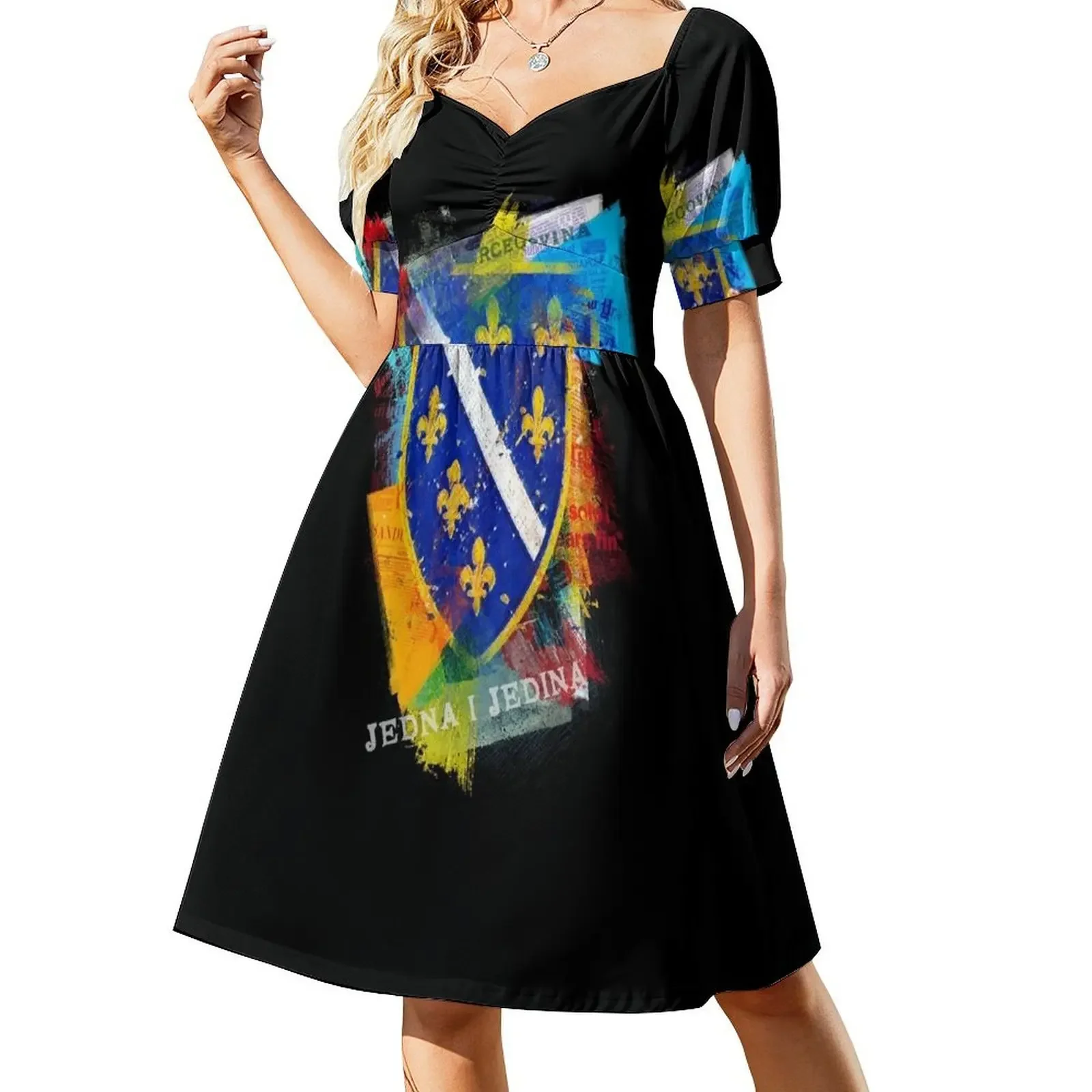 Bosnian Coat Of Arms - For All Bosnians Short-Sleeved Dress Women's long dress Women's dress
Bosnian Coat Of Arms - For All Bosnians Short-Sleeved Dress Women's long dress Women's dress