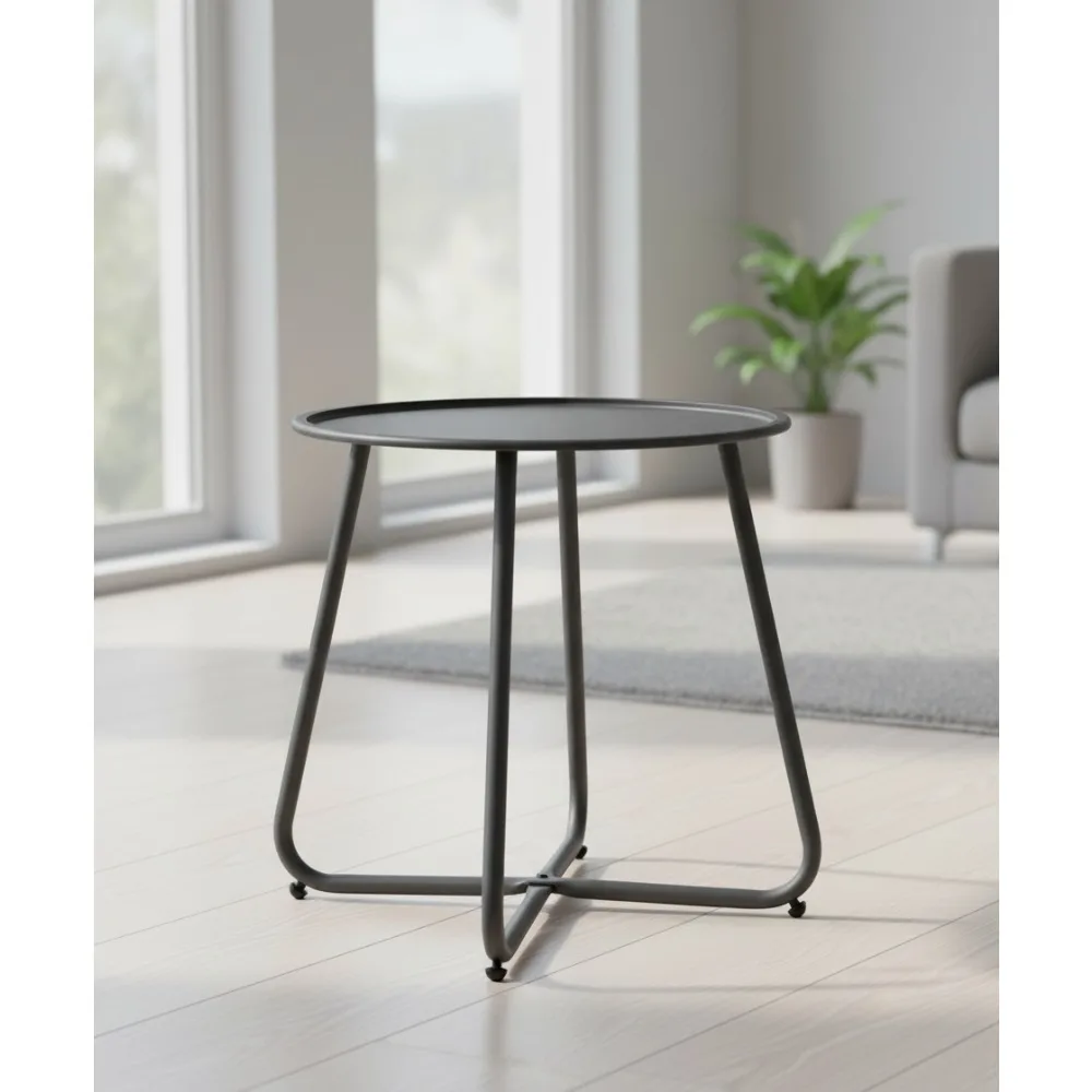 Водонепроницаемый круглый металлический приставной столик, устойчивый к атмосферным воздействиям, портативный, для улицы, в помещении, в саду, на балконе, черный
Водонепроницаемый круглый металлический приставной столик, устойчивый к атмосферным воздействиям, портативный, для улицы, в помещении, в саду, на балконе, черный