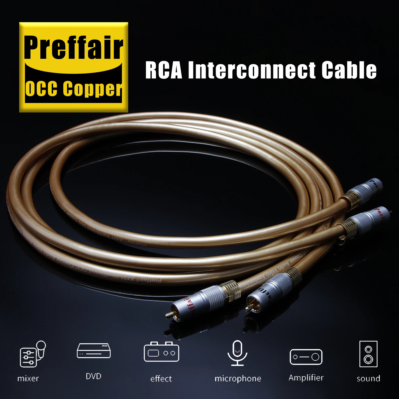 Preffair X421 OCC Copper RCA Interconnect Cable hifi Extend Line Audio Video Signal Wire,1Pair
Preffair X421 OCC Copper RCA Interconnect Cable hifi Extend Line Audio Video Signal Wire,1Pair