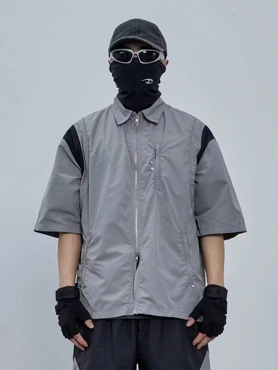 Patchwork Turn-down Collar Zipper Shirt Hi-end Fashion Men's Shirts Outerwear Shirt Man
Patchwork Turn-down Collar Zipper Shirt Hi-end Fashion Men's Shirts Outerwear Shirt Man
