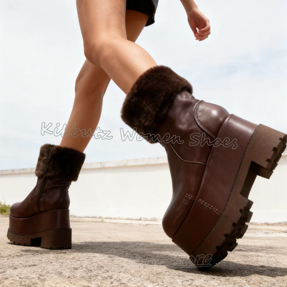 Furry Ankle Boot Platform Round Toe Height Increasing Back Zipper Fashion Novelty Sexy Elegant Concise Sexy Solid Color Leather
Furry Ankle Boot Platform Round Toe Height Increasing Back Zipper Fashion Novelty Sexy Elegant Concise Sexy Solid Color Leather