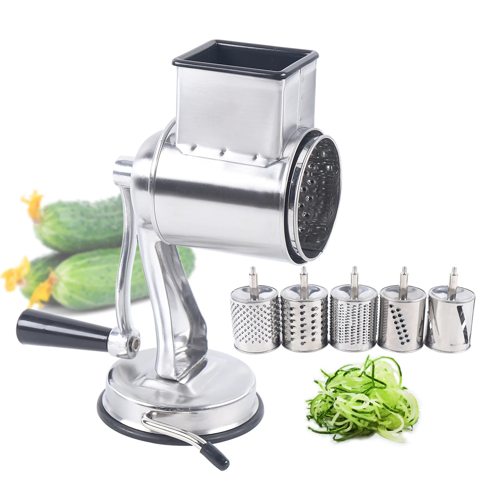 Vegetable Chopper with 5 Interchangeable Blades, Stainless Steel Body, Anti-Slip Suction Base for Stable Cutting
Vegetable Chopper with 5 Interchangeable Blades, Stainless Steel Body, Anti-Slip Suction Base for Stable Cutting
