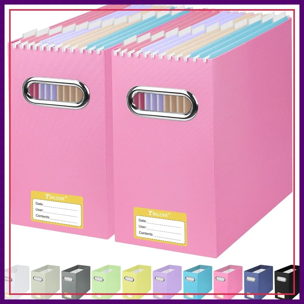 File Organizer Box with Handle, Collapsible Hanging Filing Box for Letter Size, Home Office Document Storage, 2 Pack Pink
File Organizer Box with Handle, Collapsible Hanging Filing Box for Letter Size, Home Office Document Storage, 2 Pack Pink