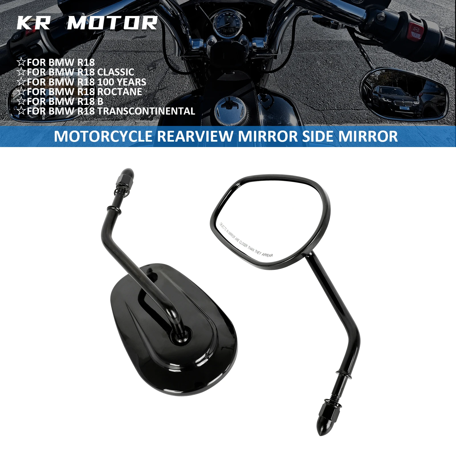 Подходит для BMW R18/R18B/R18 Classic/R18 100 Year/Roctane/Transcontinental 2020-2026, зеркало заднего вида для мотоцикла, боковое зеркало, 1 пара
Подходит для BMW R18/R18B/R18 Classic/R18 100 Year/Roctane/Transcontinental 2020-2026, зеркало заднего вида для мотоцикла, боковое зеркало, 1 пара