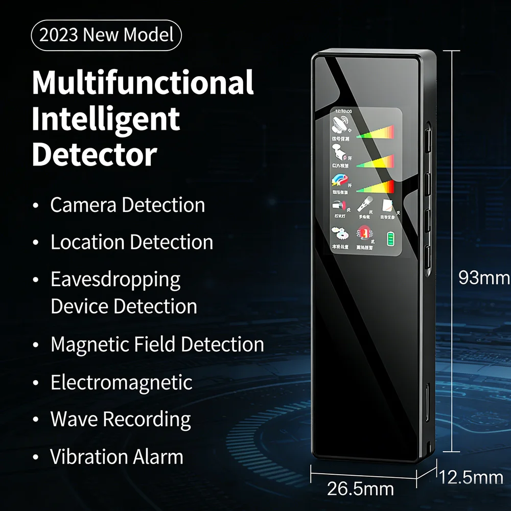 Anti Spy Camera Detector, GPS Tracker Detector, RF Bug Detector, Hidden Camera Finder with Infrared Scanning, Magnetic Detection
Anti Spy Camera Detector, GPS Tracker Detector, RF Bug Detector, Hidden Camera Finder with Infrared Scanning, Magnetic Detection
