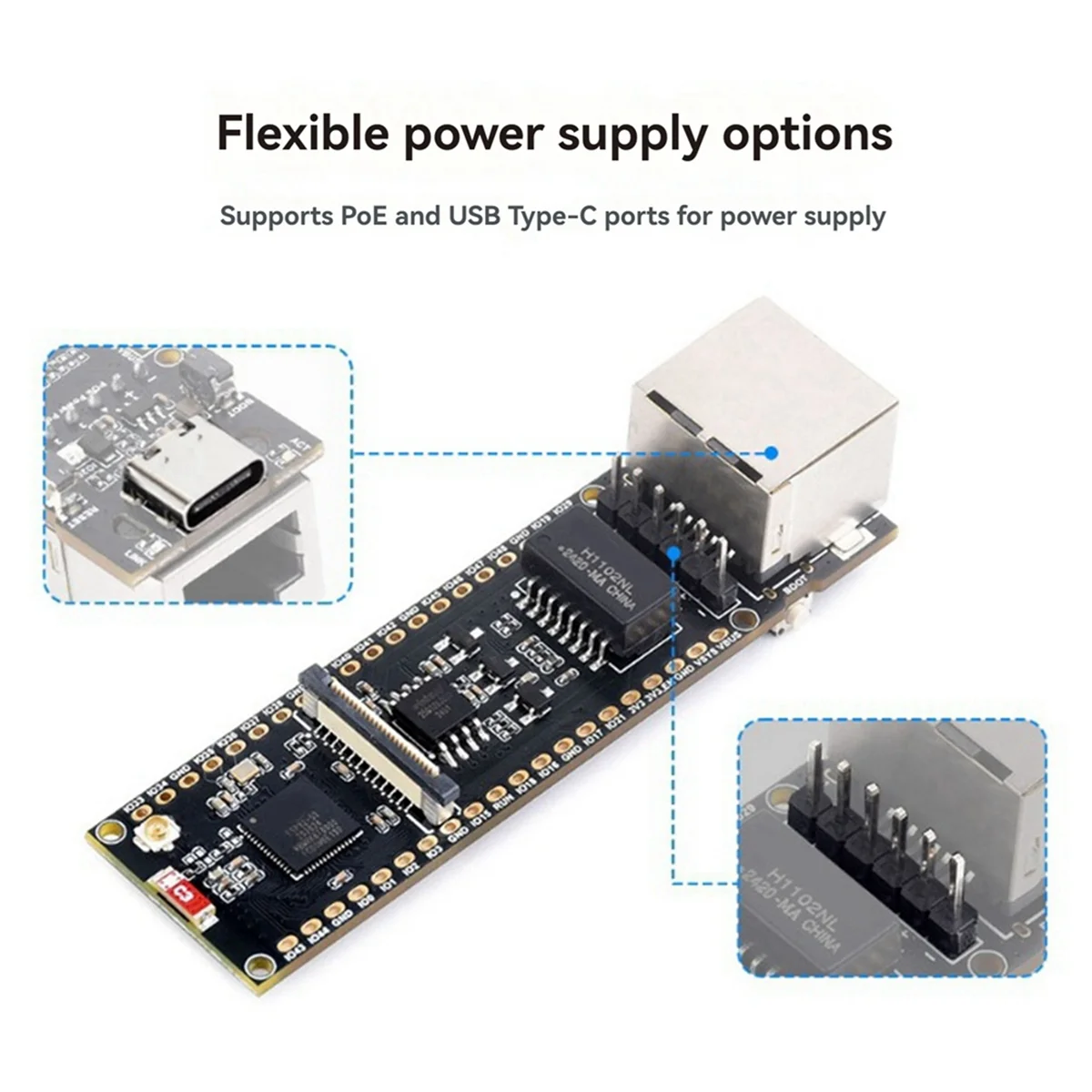 A10R ESP32-S3 Ethernet Development Board with POE Module Supports Wi-Fi Bluetooth POE Dual-Core Plate Load Type-C Interface
A10R ESP32-S3 Ethernet Development Board with POE Module Supports Wi-Fi Bluetooth POE Dual-Core Plate Load Type-C Interface