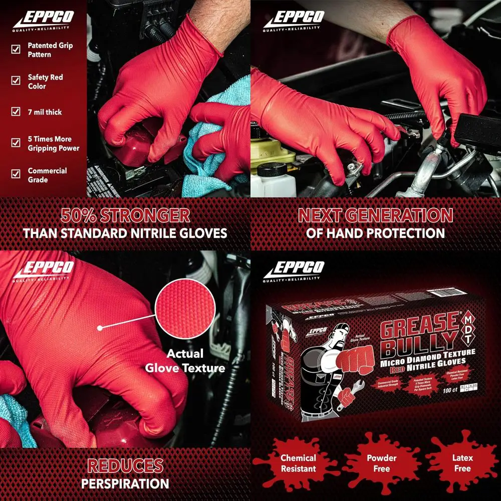 Перчатки нитриловые красные 7-миллиметровые, одноразовые, без пудры, текстурированные, с улучшенным сцеплением, для механиков
Перчатки нитриловые красные 7-миллиметровые, одноразовые, без пудры, текстурированные, с улучшенным сцеплением, для механиков