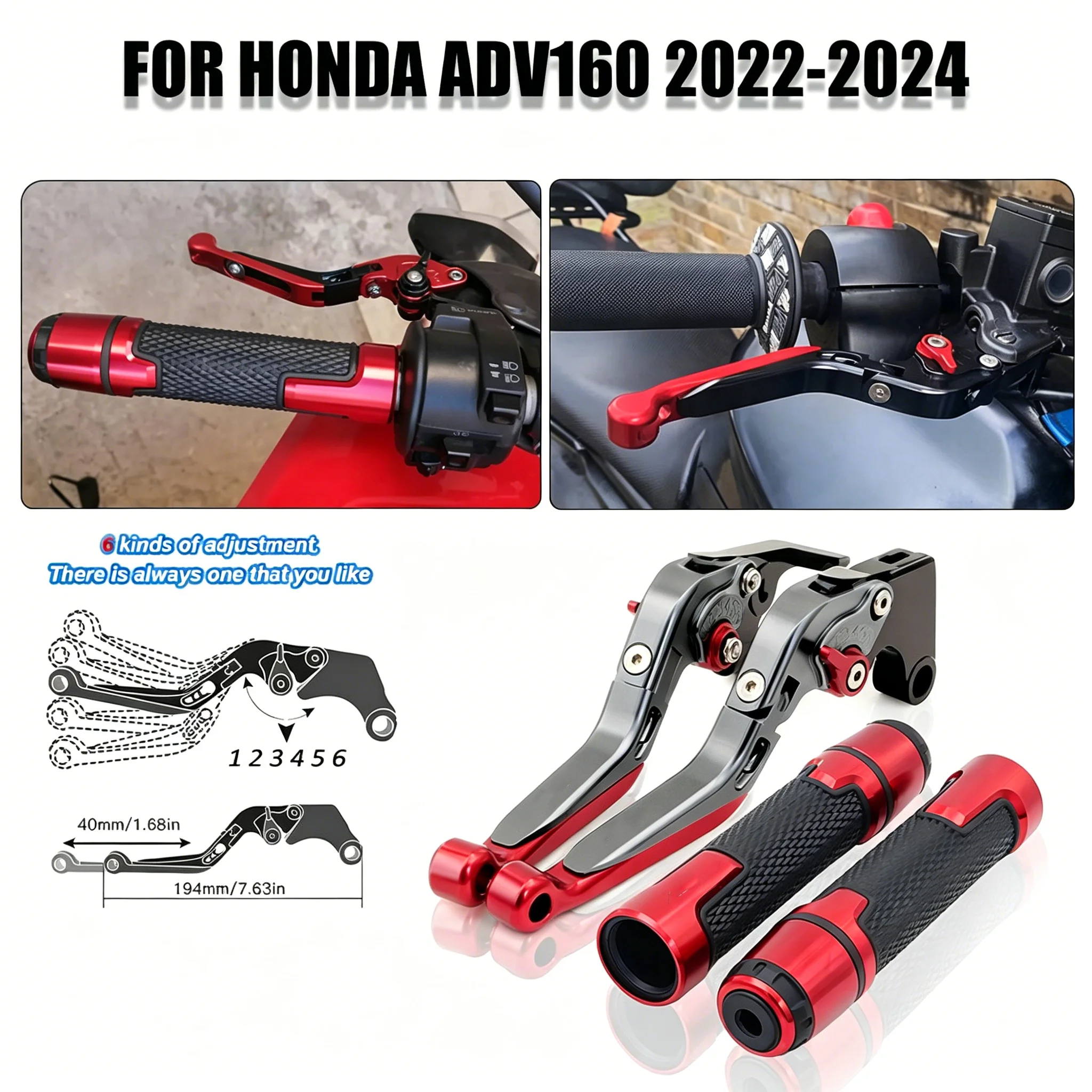 For Honda ADV160 2022-2024 Motorcycle Brake Clutch Levers CNC Foldable Adjustable Modified Clutch Brake Levers Handles Grips Kit
For Honda ADV160 2022-2024 Motorcycle Brake Clutch Levers CNC Foldable Adjustable Modified Clutch Brake Levers Handles Grips Kit