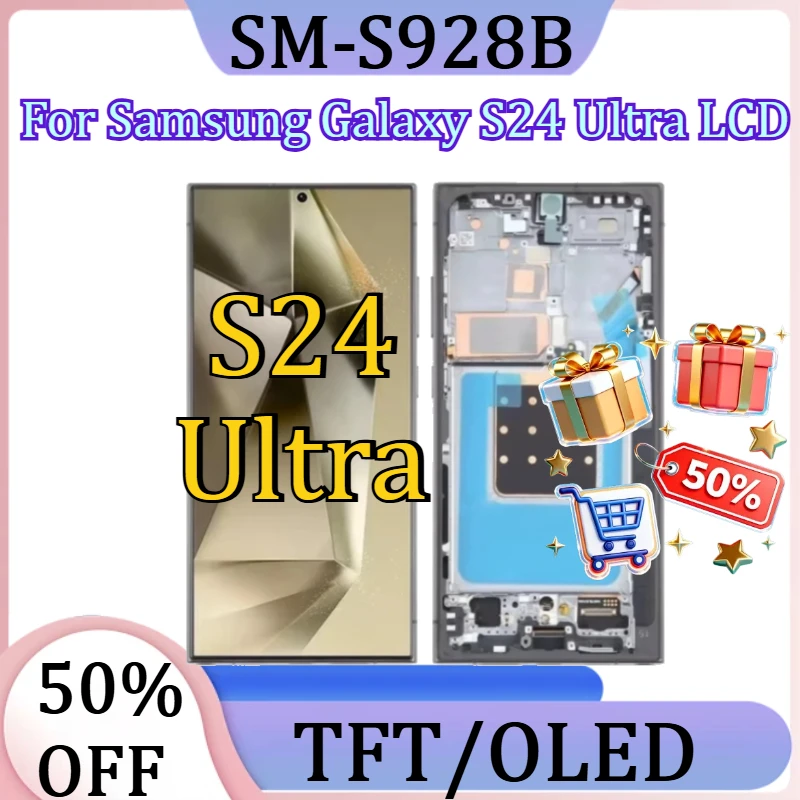 For S24Ultra LCD New TFT/OLED for Samsung Galaxy S24 Ultra LCD SM-S928B SM-928U Display Touch Screen Digitizer with Frame
For S24Ultra LCD New TFT/OLED for Samsung Galaxy S24 Ultra LCD SM-S928B SM-928U Display Touch Screen Digitizer with Frame