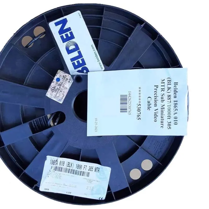 100% New Original BELDEN 1865A Coaxial Cable 25 AWG Stranded Bare Copper 3.81mm Black
100% New Original BELDEN 1865A Coaxial Cable 25 AWG Stranded Bare Copper 3.81mm Black