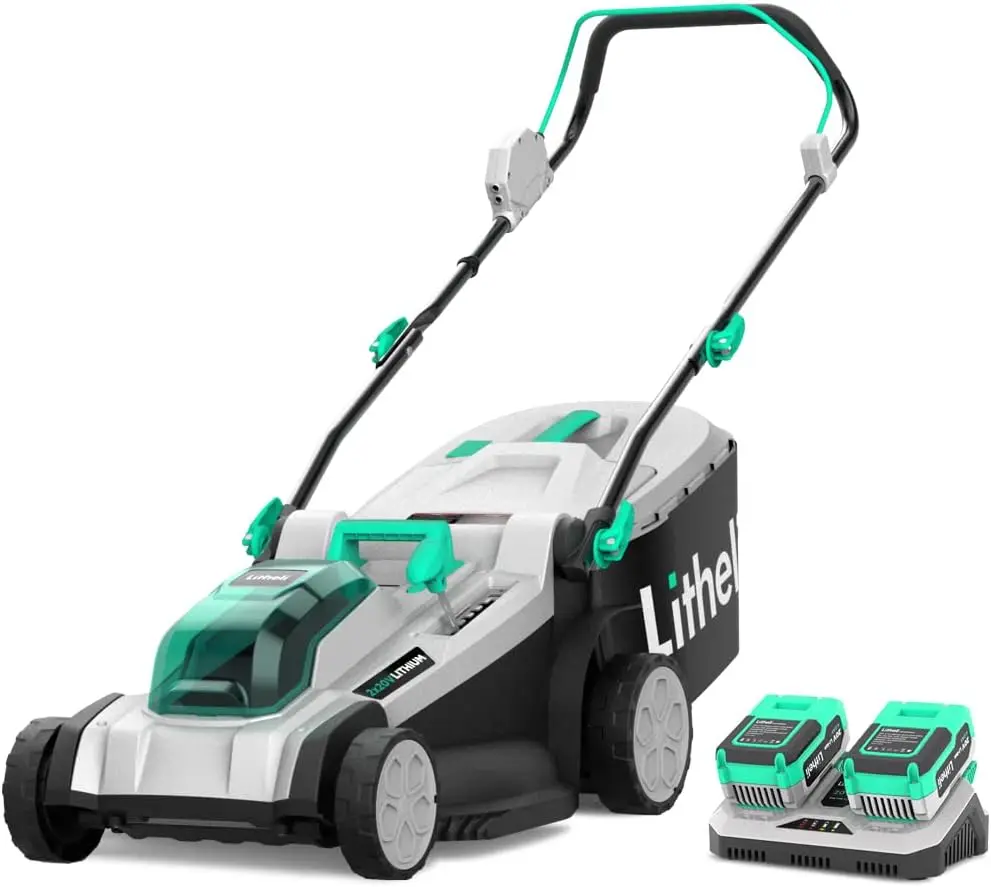 Cordless Lawn Mower 17 Inch, 2 x 20V 4.0Ah Battery Lawn Mowers with Brushless Motor, Bagging & Mulching, Charger Included
Cordless Lawn Mower 17 Inch, 2 x 20V 4.0Ah Battery Lawn Mowers with Brushless Motor, Bagging & Mulching, Charger Included