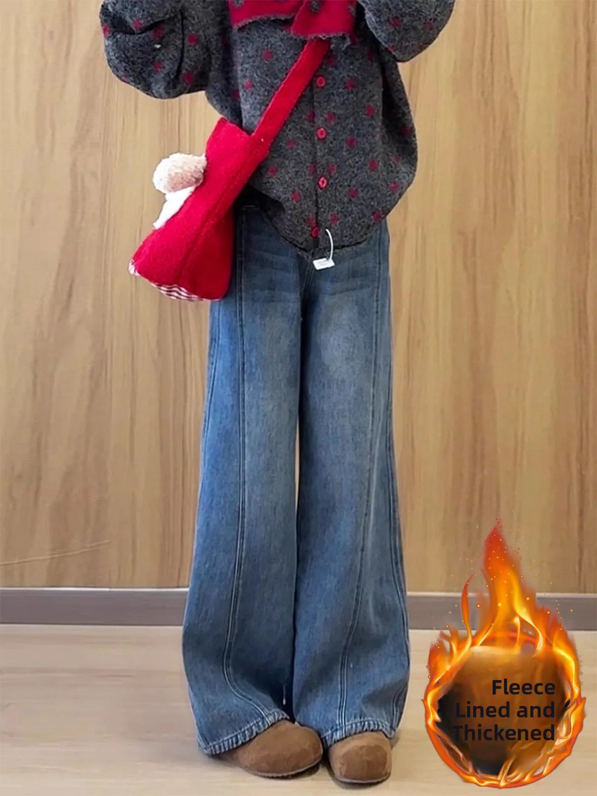 American Retro Denim Wide Leg Pants Women Winter New Thiened Straight Slimming Small Size Knife Jeans High Waist Casual
American Retro Denim Wide Leg Pants Women Winter New Thiened Straight Slimming Small Size Knife Jeans High Waist Casual