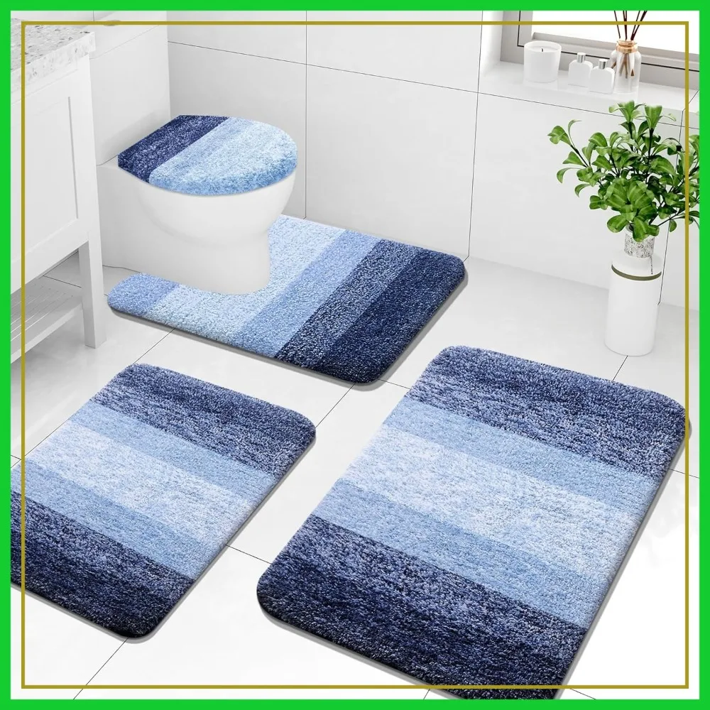 Ultra Soft Absorbent Bathroom Rug Set 4 Piece, Machine Washable U-Shaped Mat and Toilet Cover
Ultra Soft Absorbent Bathroom Rug Set 4 Piece, Machine Washable U-Shaped Mat and Toilet Cover