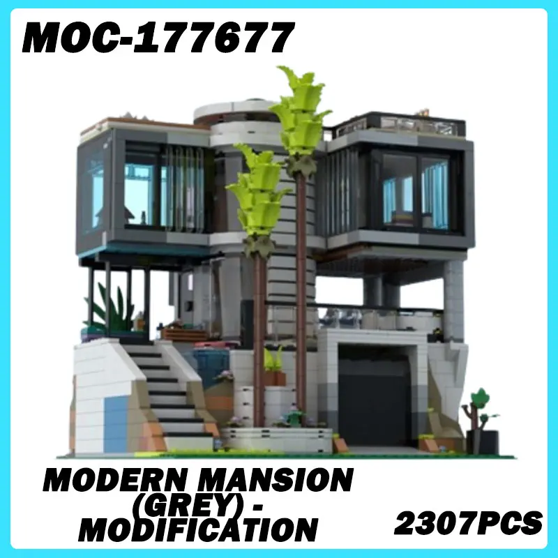 MOC- 177677 Современный особняк (серый) серия Street View DIY Модель, сборка кирпичей, игрушки-головоломки для детей, подарок на день рождения 2307 шт.
MOC- 177677 Современный особняк (серый) серия Street View DIY Модель, сборка кирпичей, игрушки-головоломки для детей, подарок на день рождения 2307 шт.