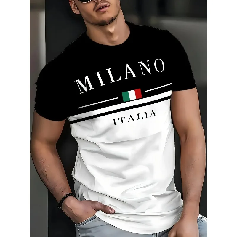Soft Breathable Letter Pattern 3D Prited Men's Short Sleeve Casual Tops O-neck T-shirt High Quality Loose Streetwear Slim Fit
Soft Breathable Letter Pattern 3D Prited Men's Short Sleeve Casual Tops O-neck T-shirt High Quality Loose Streetwear Slim Fit