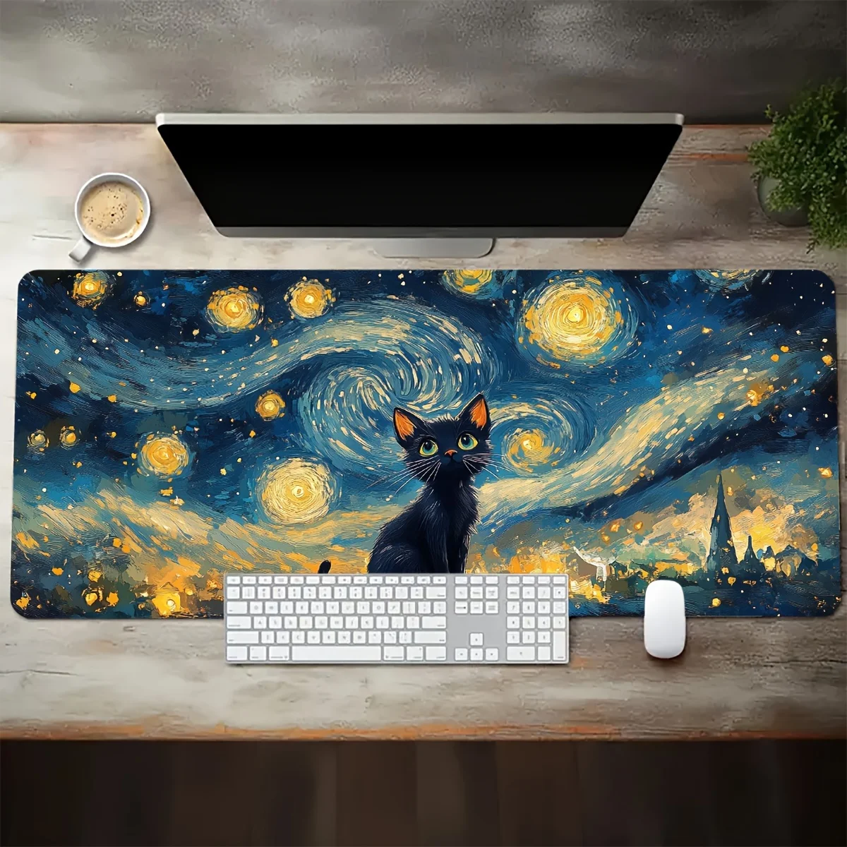 Large Van Gogh Starry Night Kitten Gaming Mouse Pad & Keyboard Mat, Non-Slip Desk Pad for Home Office 900x400mm
Large Van Gogh Starry Night Kitten Gaming Mouse Pad & Keyboard Mat, Non-Slip Desk Pad for Home Office 900x400mm